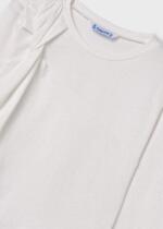 MAYORAL Dievčenské tričko s dlhým rukávom biele Long sleeved tshirt natural 7007 | Welcomebaby.sk