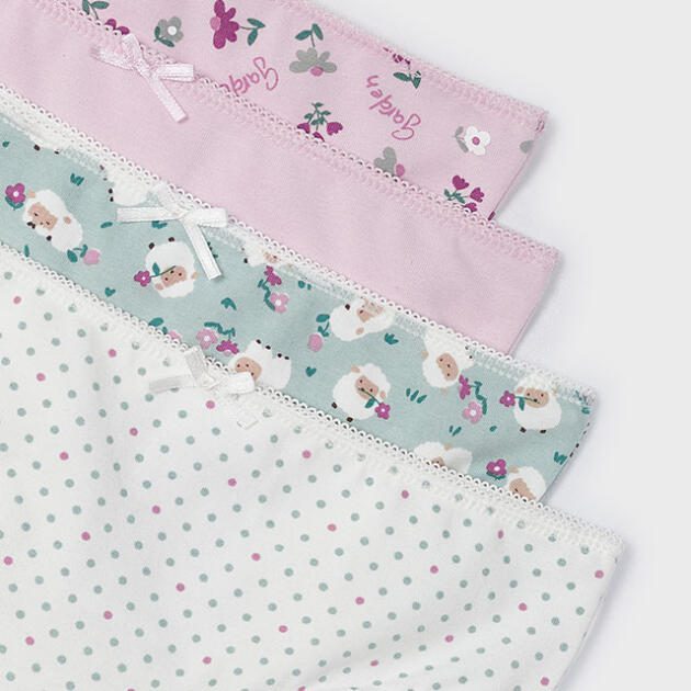 MAYORAL Set 4 nohavičiek Set of 4 panties pastel pink 10791 | Welcomebaby.sk